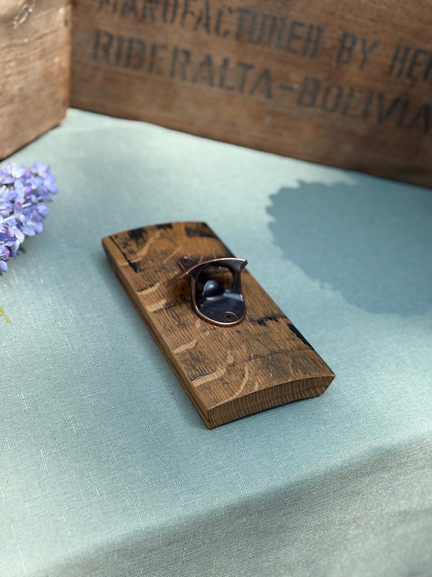 Handcrafted Bourbon Barrel Stave Bottle Opener – Made from Authentic Kentucky Oak