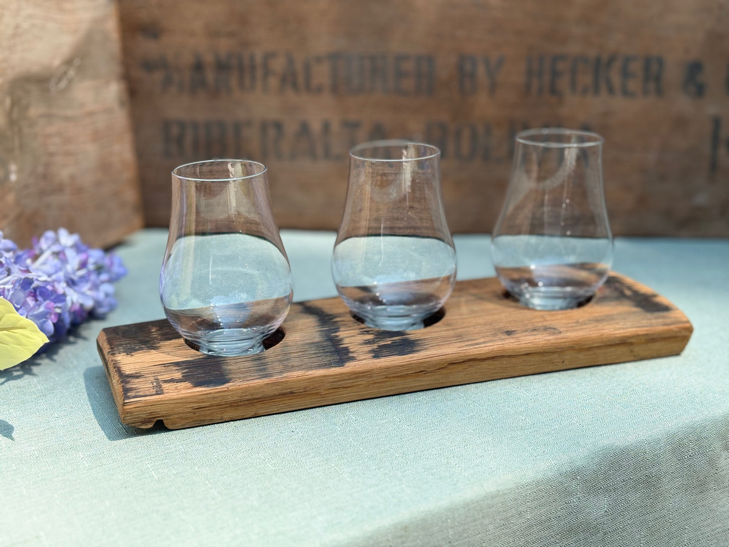 Bourbon Barrel Stave Glencairn Glass Flight – Handcrafted from Authentic Kentucky Oak