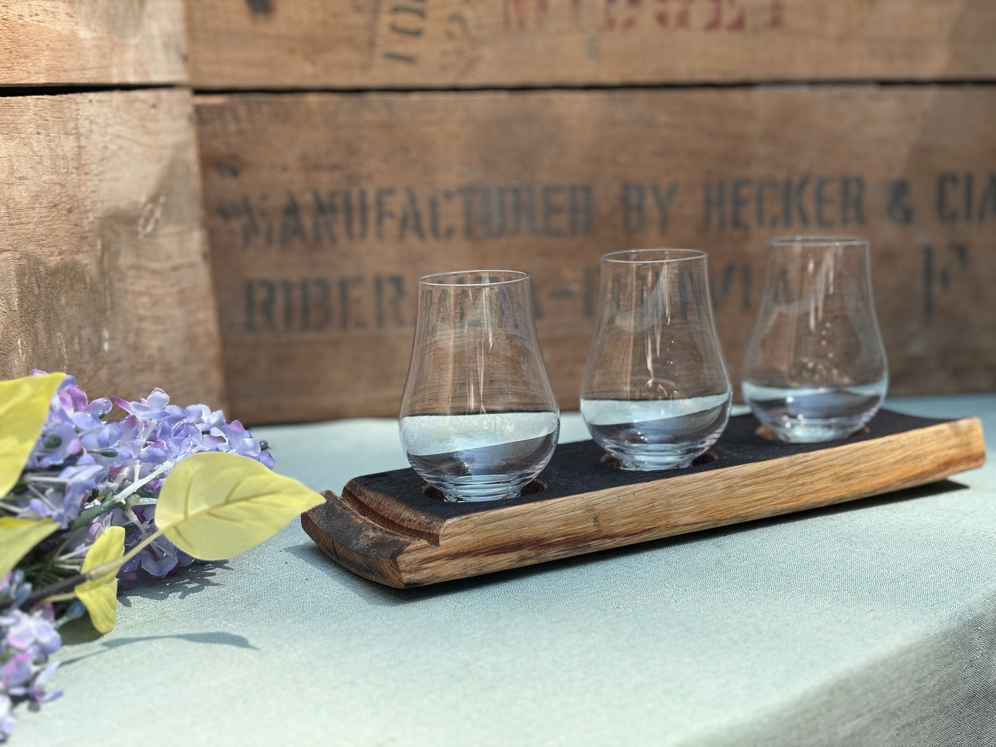 Bourbon Barrel Stave Glencairn Glass Flight – Handcrafted from Authentic Kentucky Oak