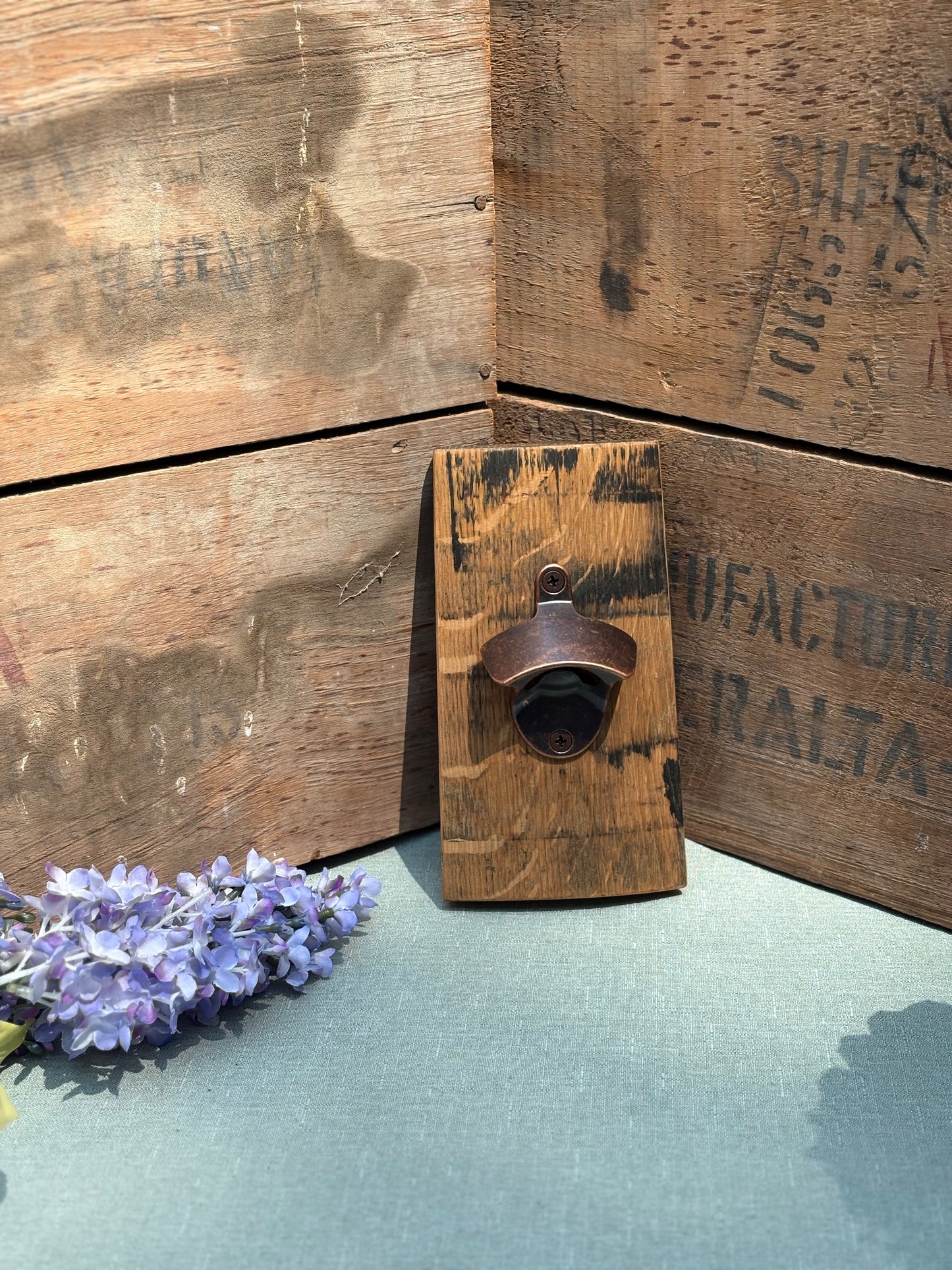 Handcrafted Bourbon Barrel Stave Bottle Opener – Made from Authentic Kentucky Oak