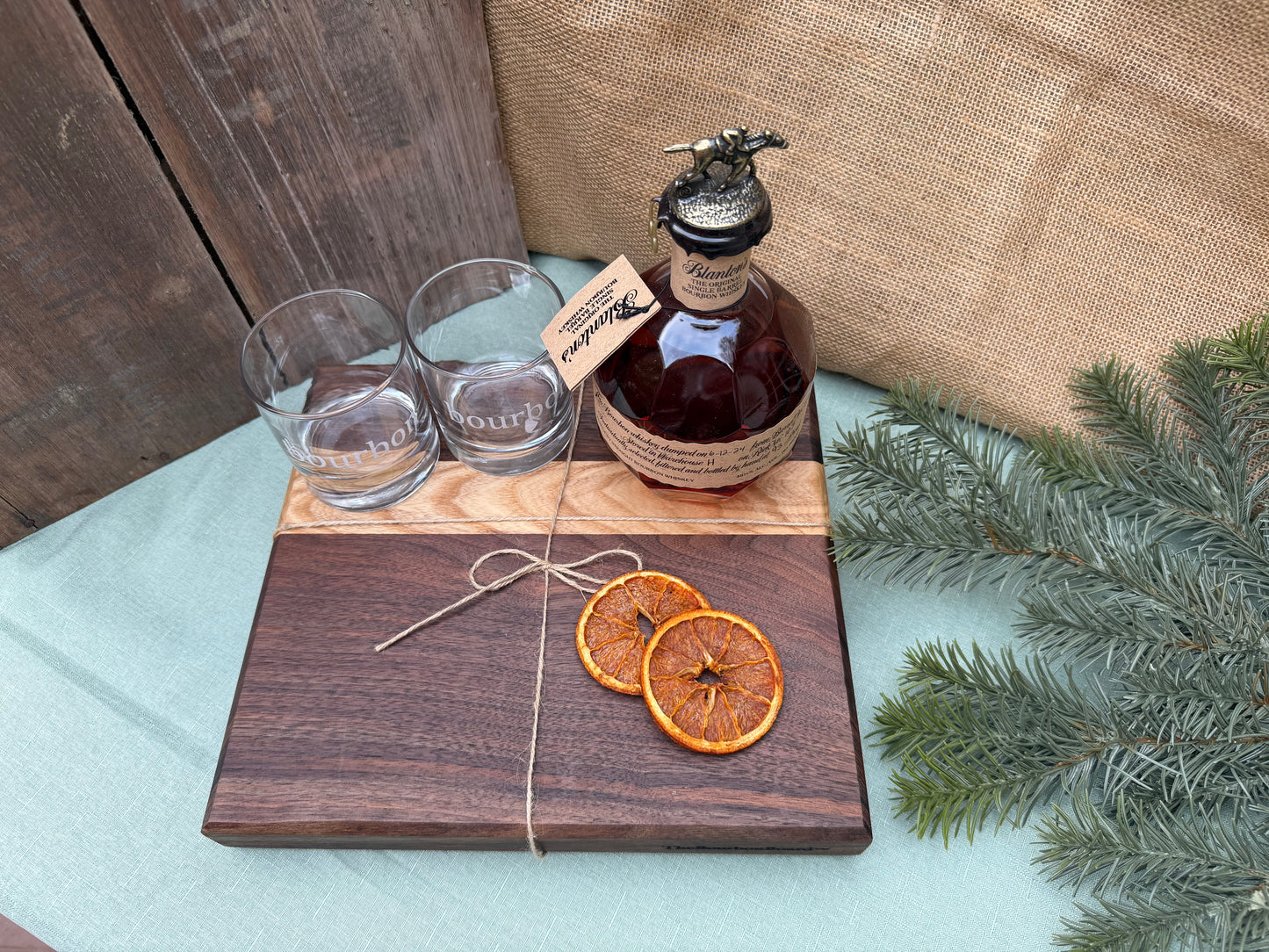 Walnut and Ash Blended Bourbon Board