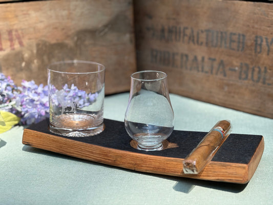 Cigar Rest with Rock Glass and Glencairn Glass